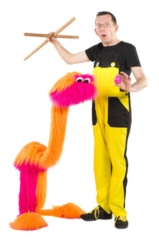 Goochelaar Jan goochelshow Feest grote vogel Goochelaar Jan goochelshow Feest grote vogel